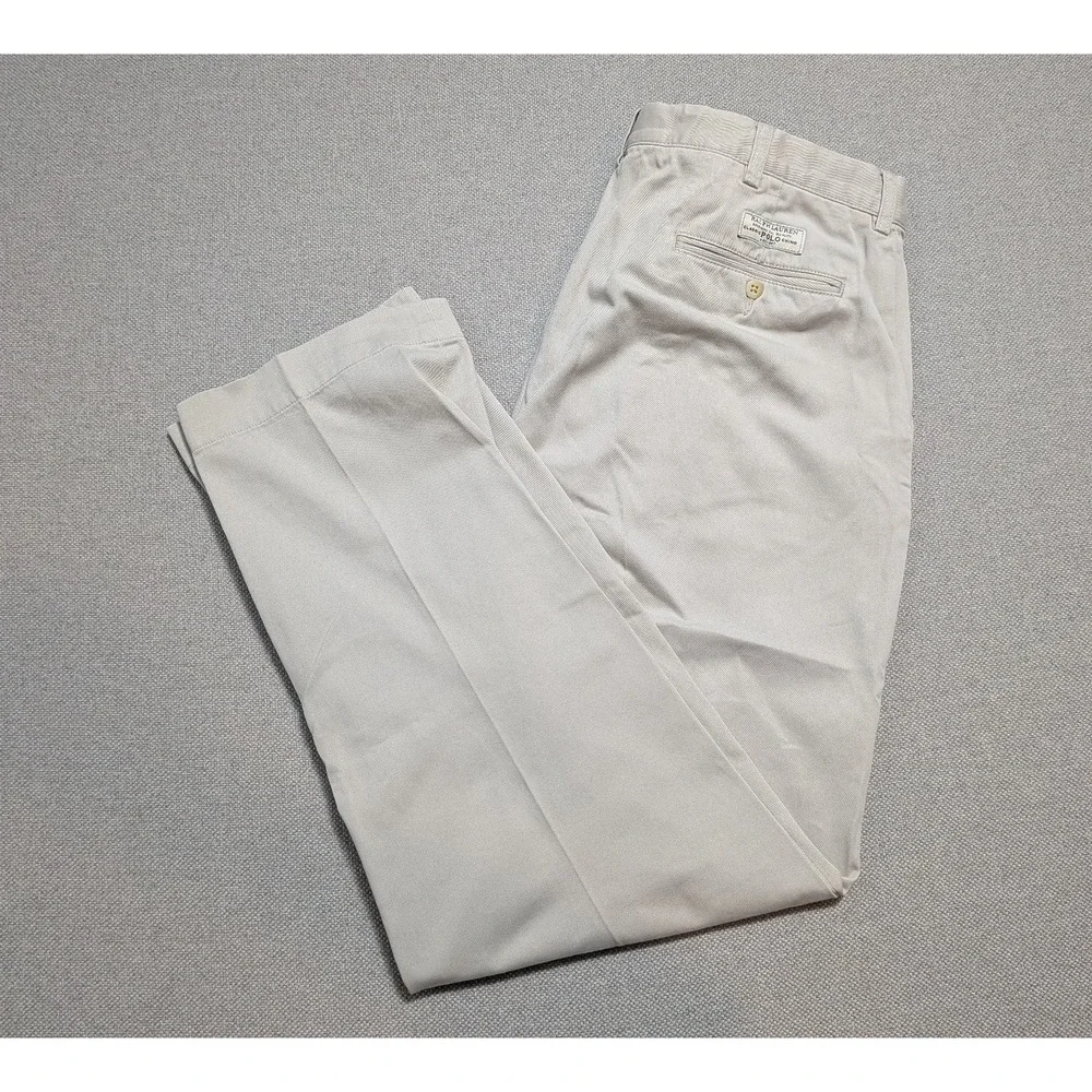 Polo Ralph Lauren Chino Mens Pants Prospect Pant Beige 36x32 VTG Twill Classic